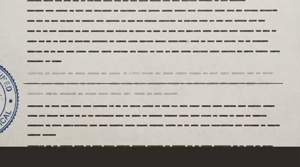 A formal legal document with a single clause struck through in procedural ink — the limits, deleted. The rest of the document continues undisturbed.